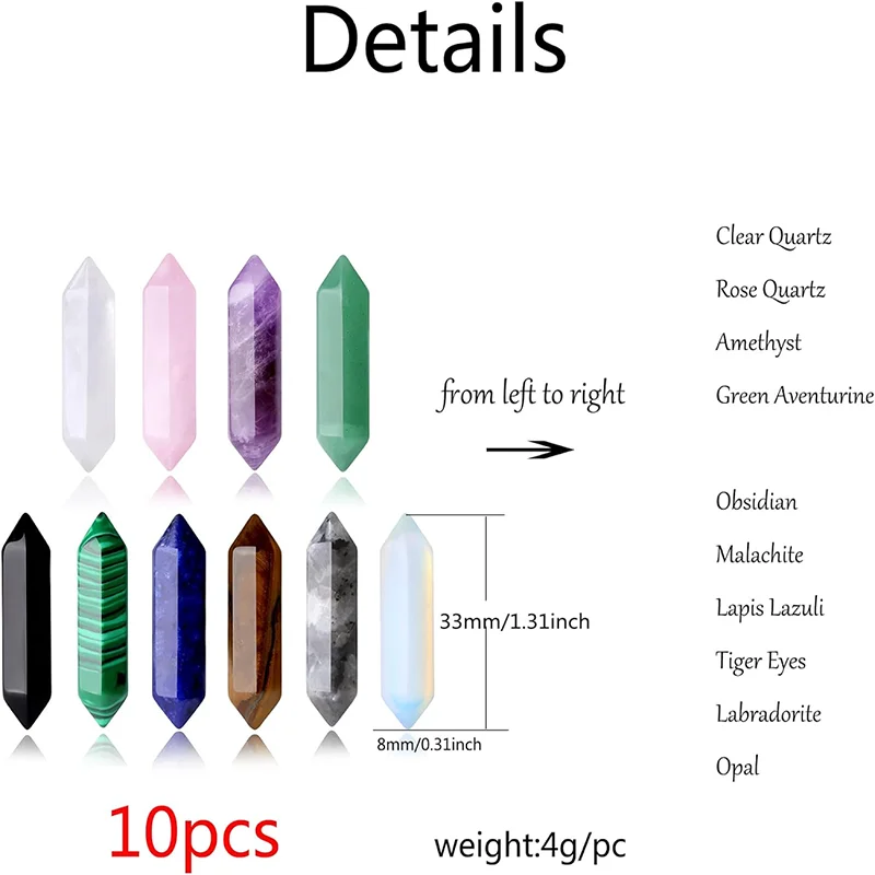 Set de 10 Cristaux Naturels d’Équilibrage Chakras - Collection "Énergies Sacrées"