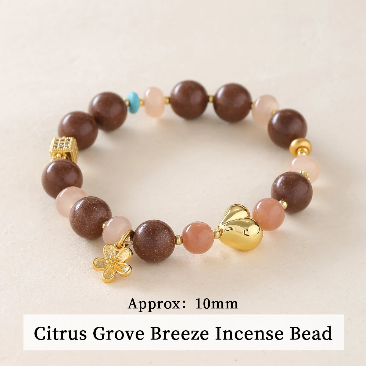 Bracelet Parfumé Perles d’Encens & Agrumes Fait Main - Collection "Énergies Sacrées"